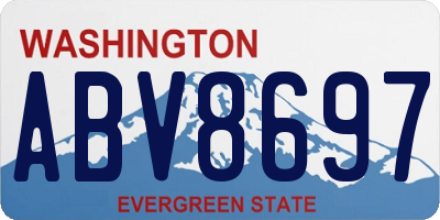 WA license plate ABV8697
