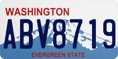 WA license plate ABV8719