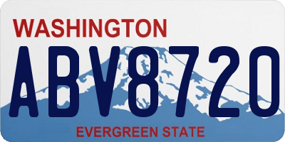 WA license plate ABV8720