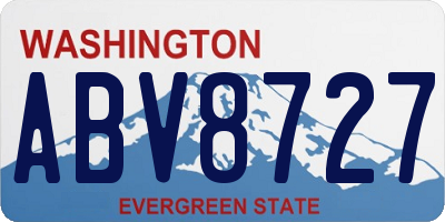 WA license plate ABV8727