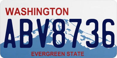 WA license plate ABV8736