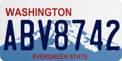 WA license plate ABV8742