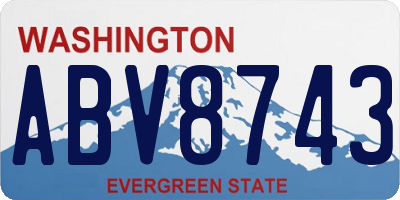 WA license plate ABV8743