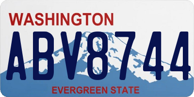 WA license plate ABV8744