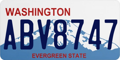 WA license plate ABV8747