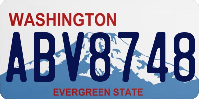 WA license plate ABV8748