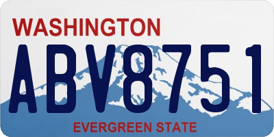 WA license plate ABV8751