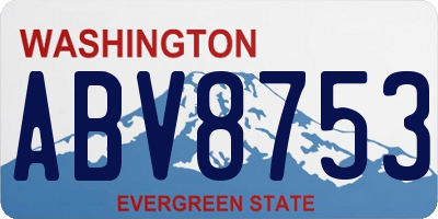 WA license plate ABV8753