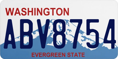WA license plate ABV8754