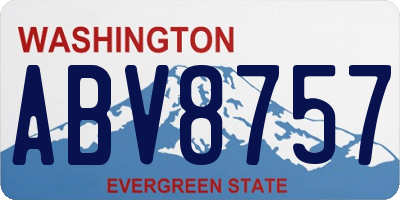 WA license plate ABV8757