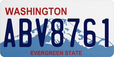 WA license plate ABV8761