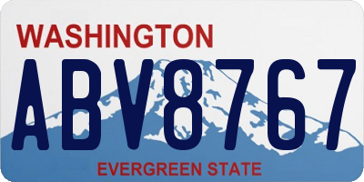 WA license plate ABV8767