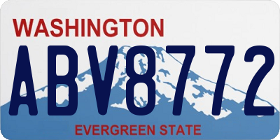 WA license plate ABV8772