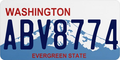 WA license plate ABV8774
