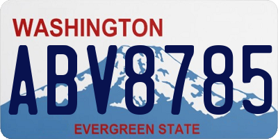 WA license plate ABV8785
