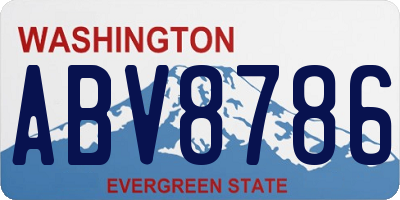 WA license plate ABV8786