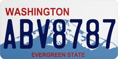 WA license plate ABV8787
