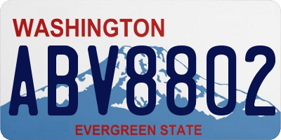 WA license plate ABV8802