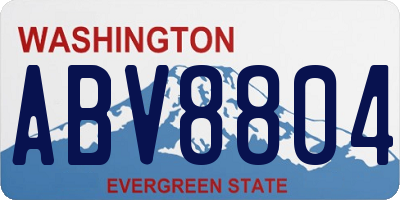 WA license plate ABV8804