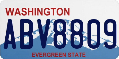 WA license plate ABV8809