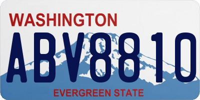 WA license plate ABV8810