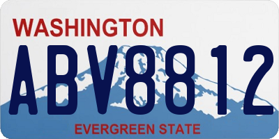 WA license plate ABV8812