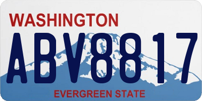 WA license plate ABV8817