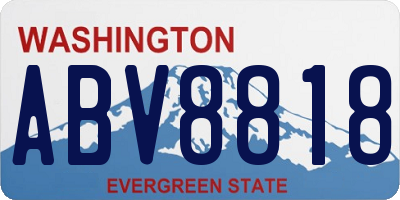 WA license plate ABV8818