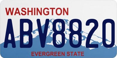 WA license plate ABV8820