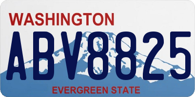 WA license plate ABV8825