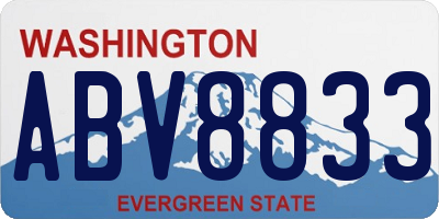 WA license plate ABV8833