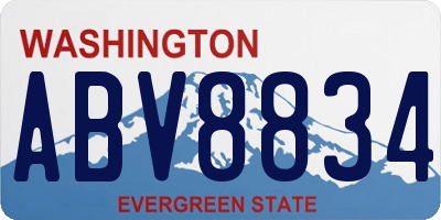 WA license plate ABV8834