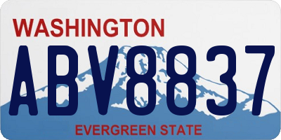 WA license plate ABV8837
