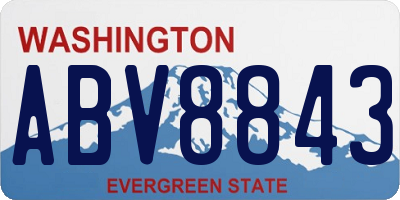WA license plate ABV8843