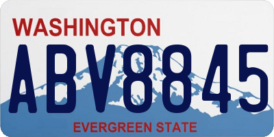 WA license plate ABV8845