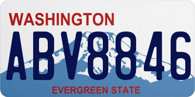 WA license plate ABV8846