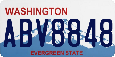 WA license plate ABV8848