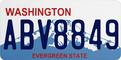 WA license plate ABV8849