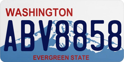 WA license plate ABV8858