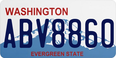 WA license plate ABV8860