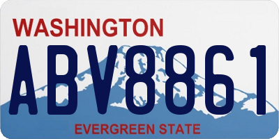 WA license plate ABV8861