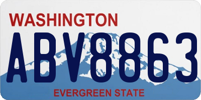 WA license plate ABV8863
