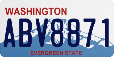 WA license plate ABV8871