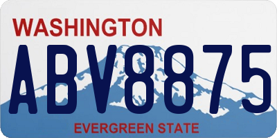 WA license plate ABV8875