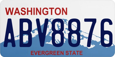 WA license plate ABV8876