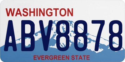 WA license plate ABV8878