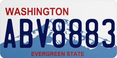 WA license plate ABV8883