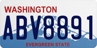 WA license plate ABV8891
