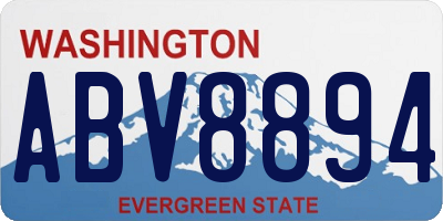 WA license plate ABV8894
