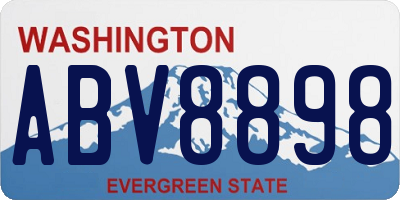 WA license plate ABV8898